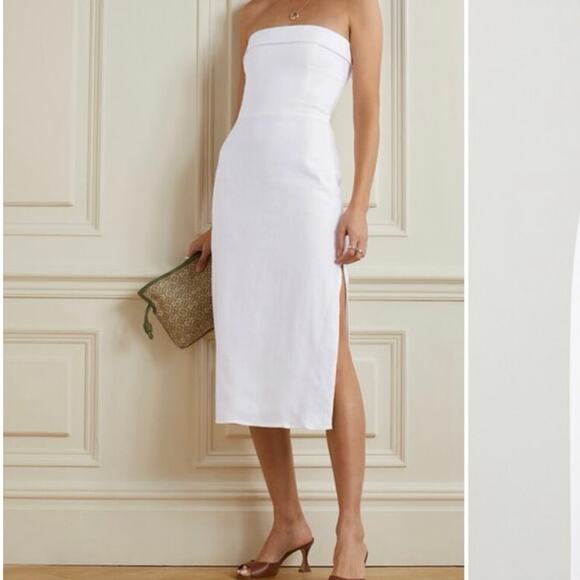 NWT - Reformation Marcella Linen Strapless Dress - Picture 7 of 7